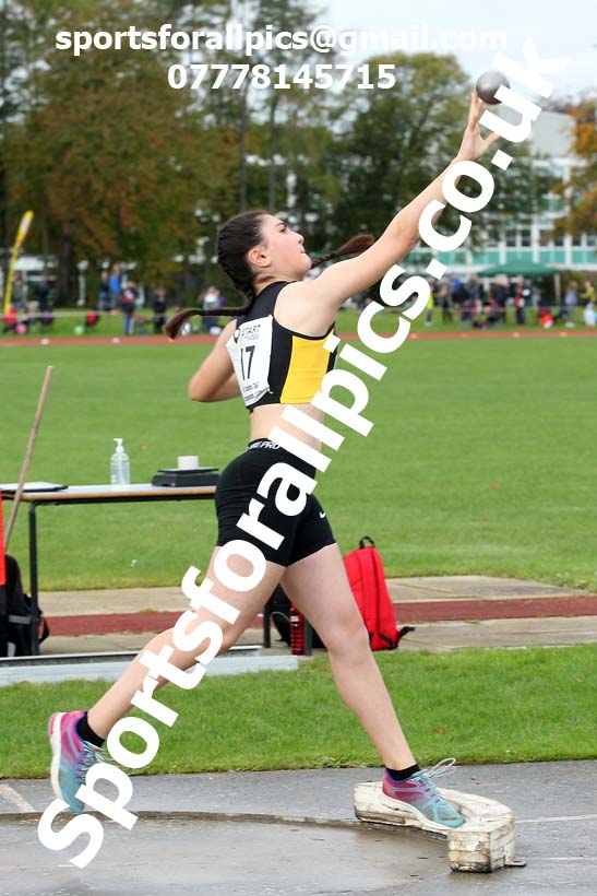 Shot putt, NECAA Open Meeting, Morpeth, Sunday, October 18th. David T. Hewitson/Sports for All Pics